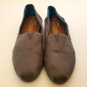 TOMS classic alpargata slide ons size 6w gray